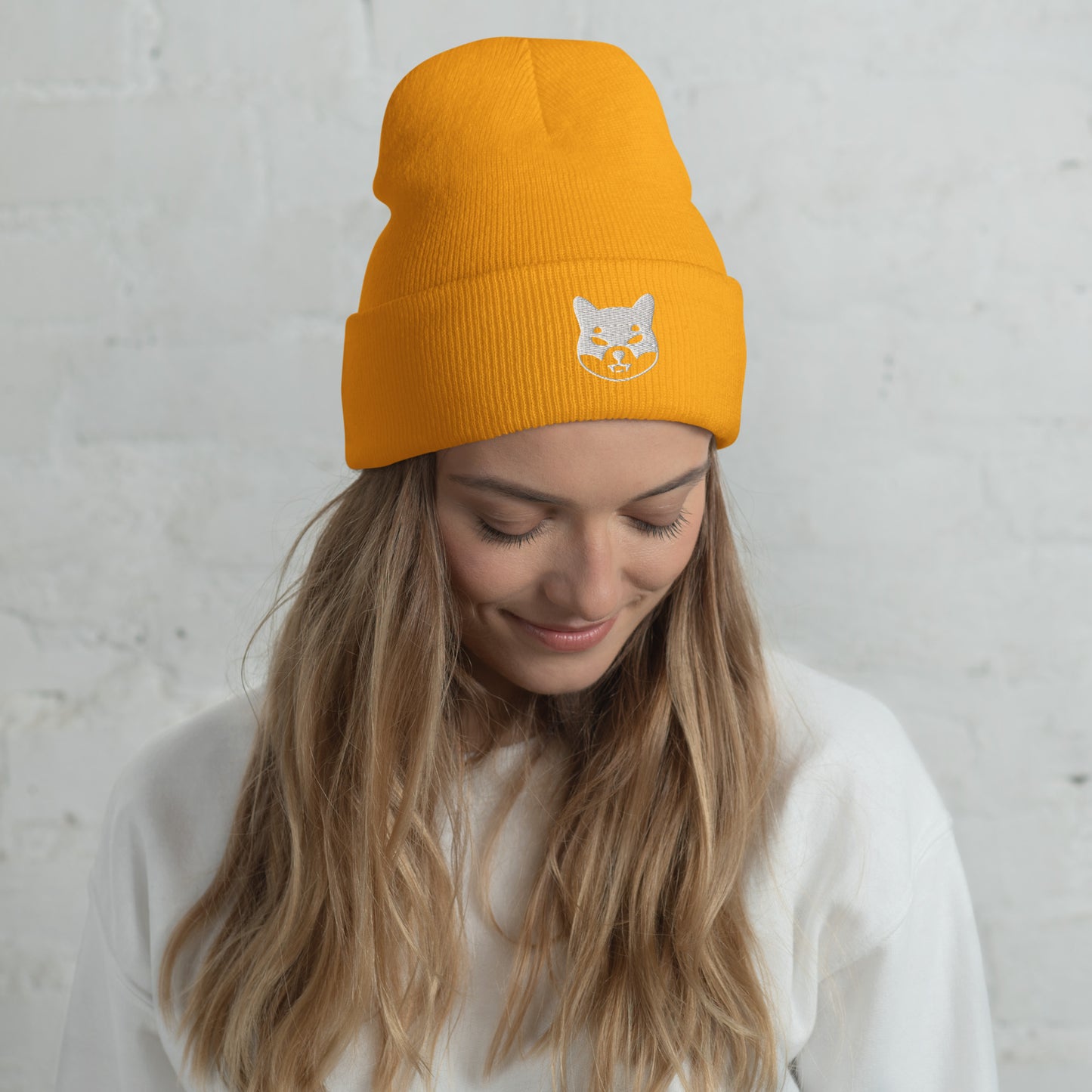 Damen Batman Shiba Inu Beanie Weiss