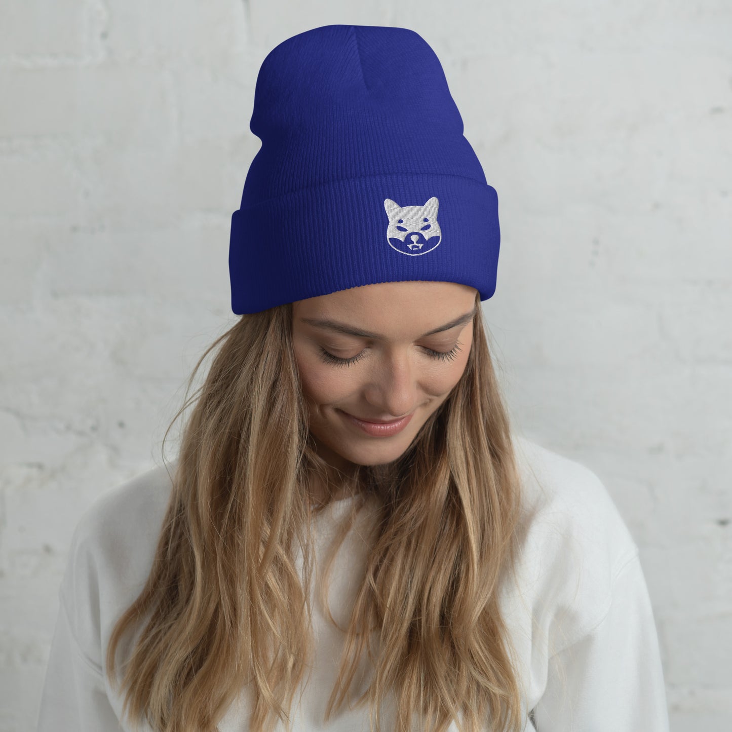 Damen Batman Shiba Inu Beanie Weiss
