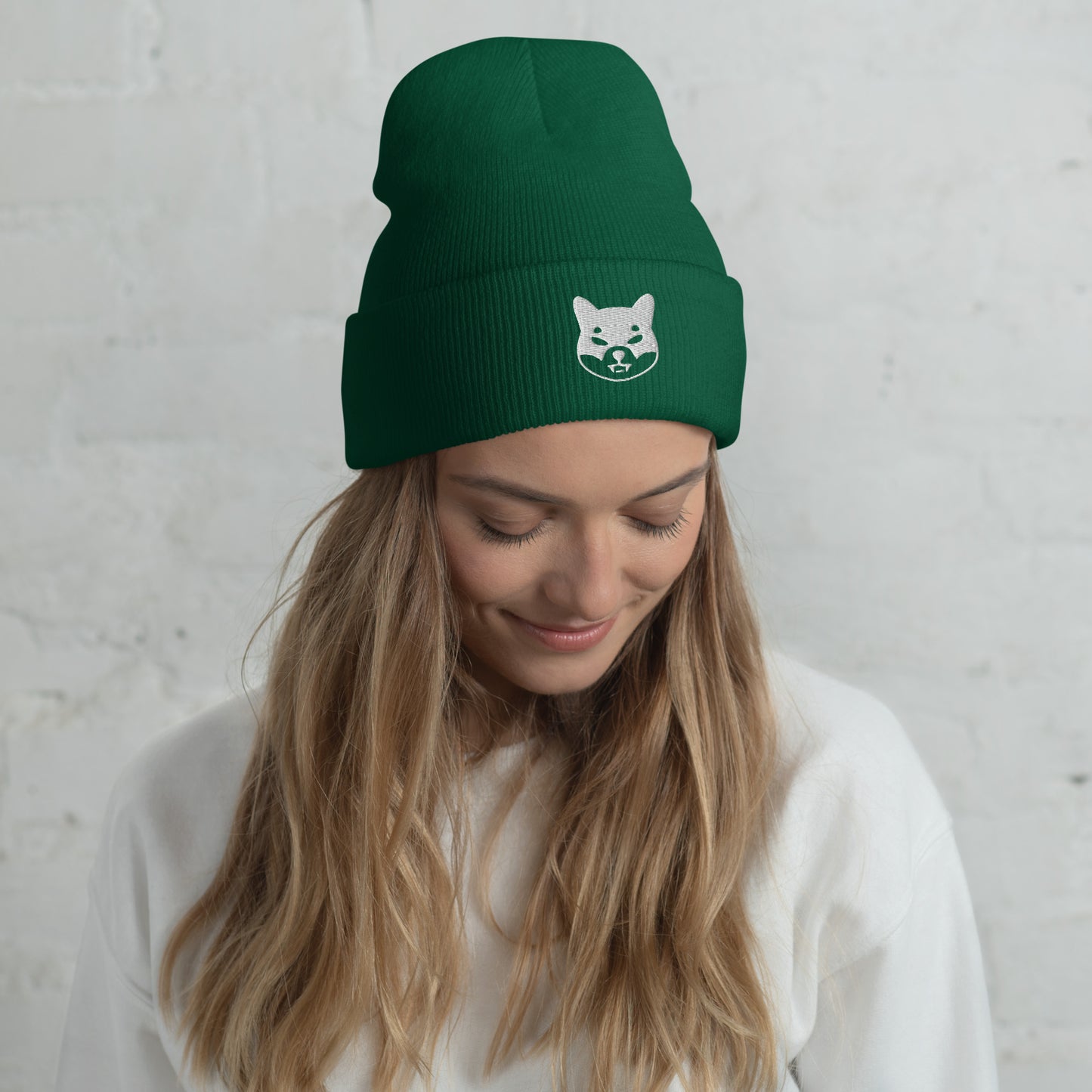 Damen Batman Shiba Inu Beanie Weiss