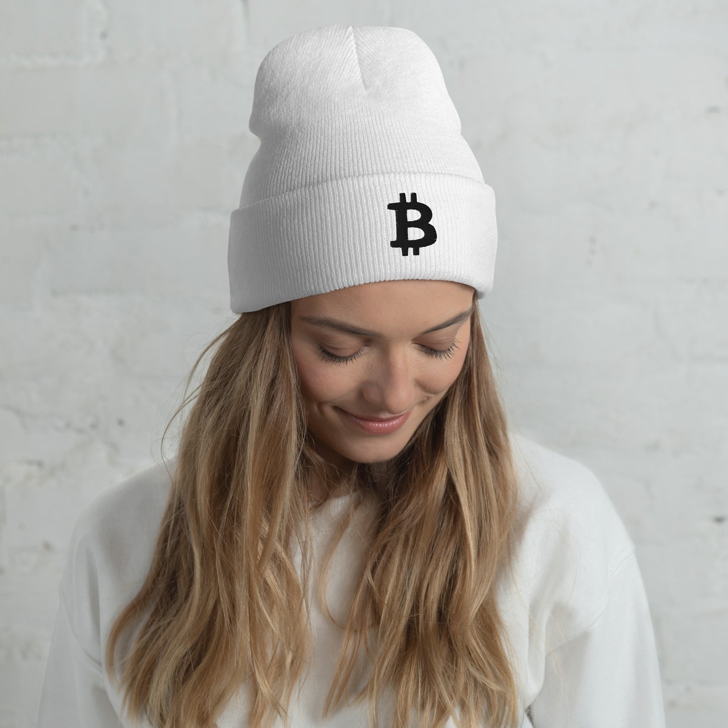 Damen Bitcoin Logo Beanie Schwarz
