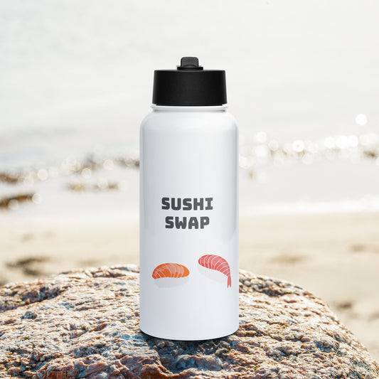 Sushi Swap Edelstahl Trinkflasche mit Strohhalm
