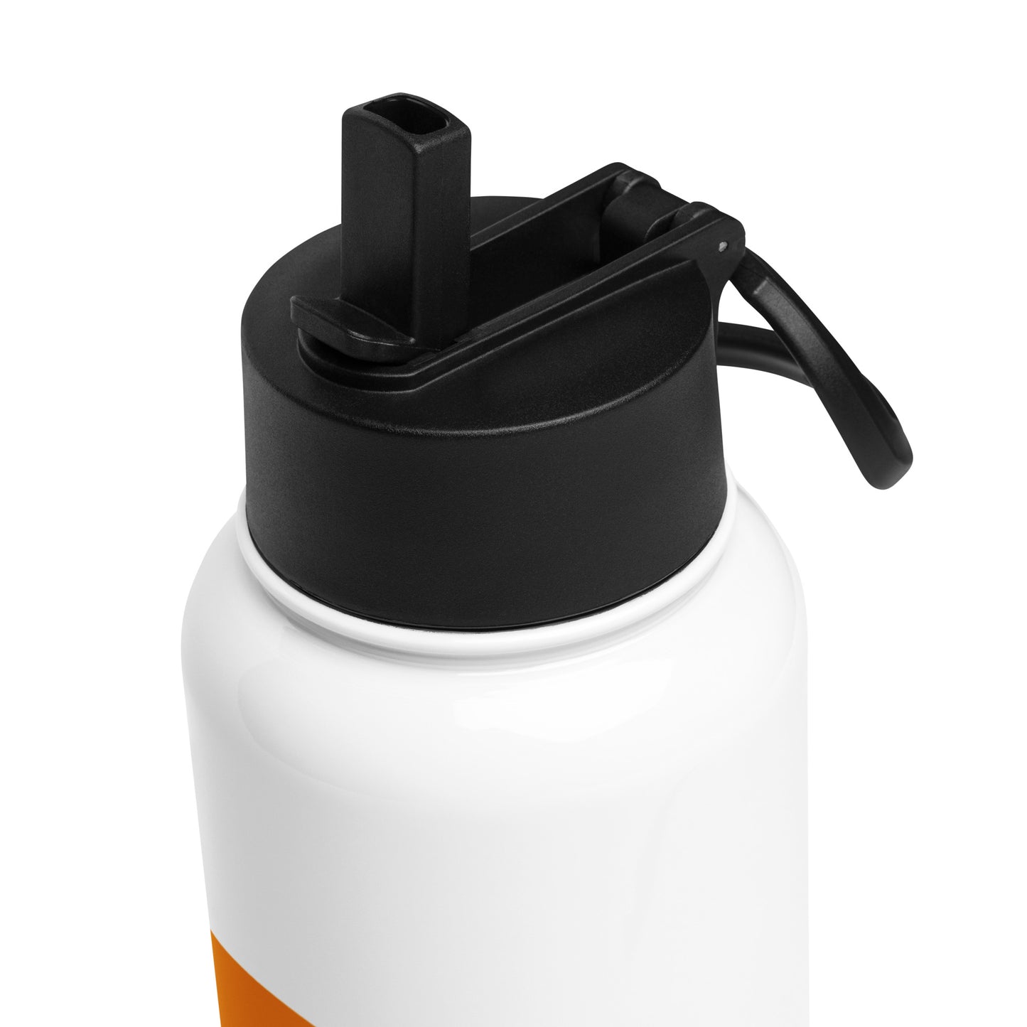Edelstahl Bitcoin Trinkflasche mit Strohhalm