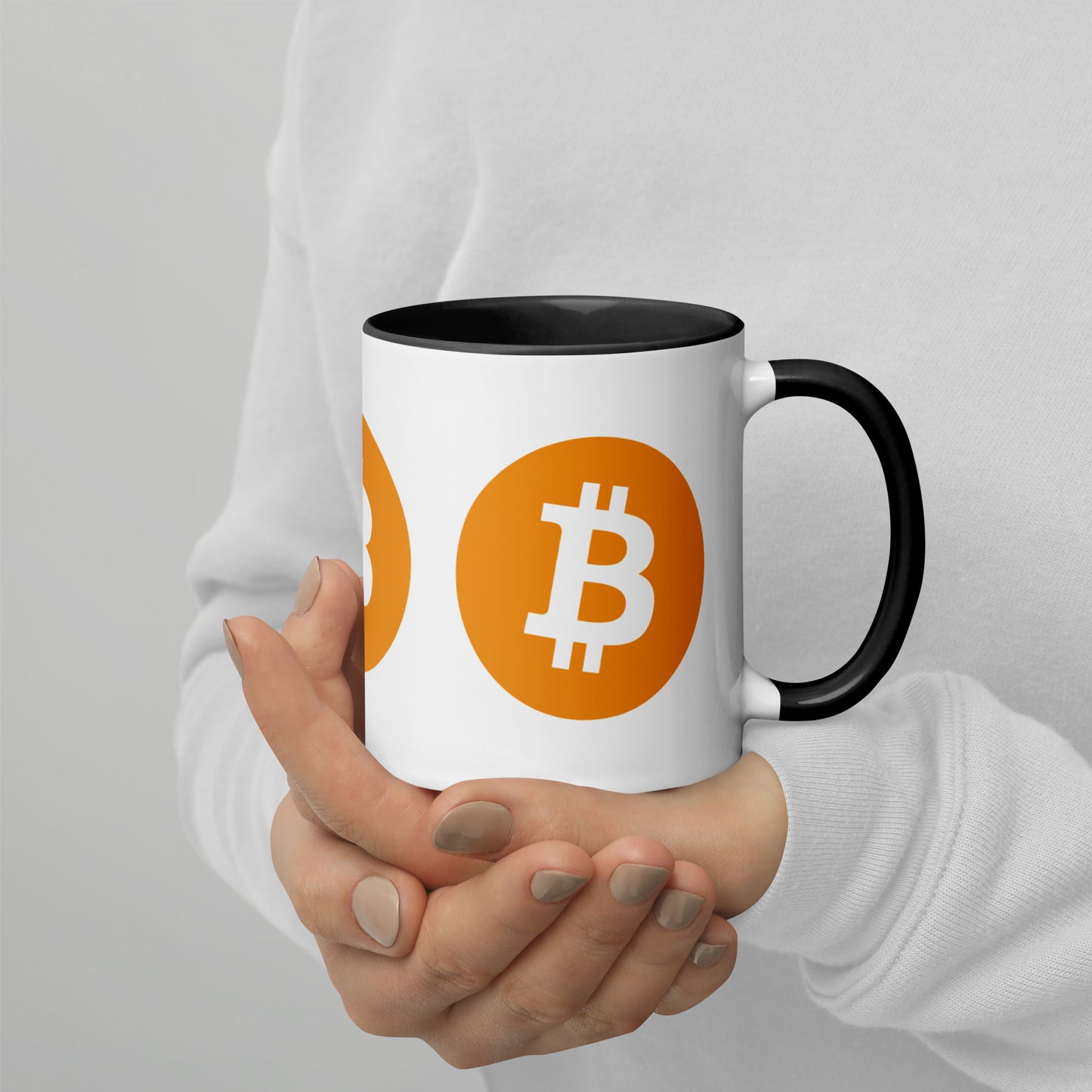 Bitcoin Tasse Schwarz oder Orange