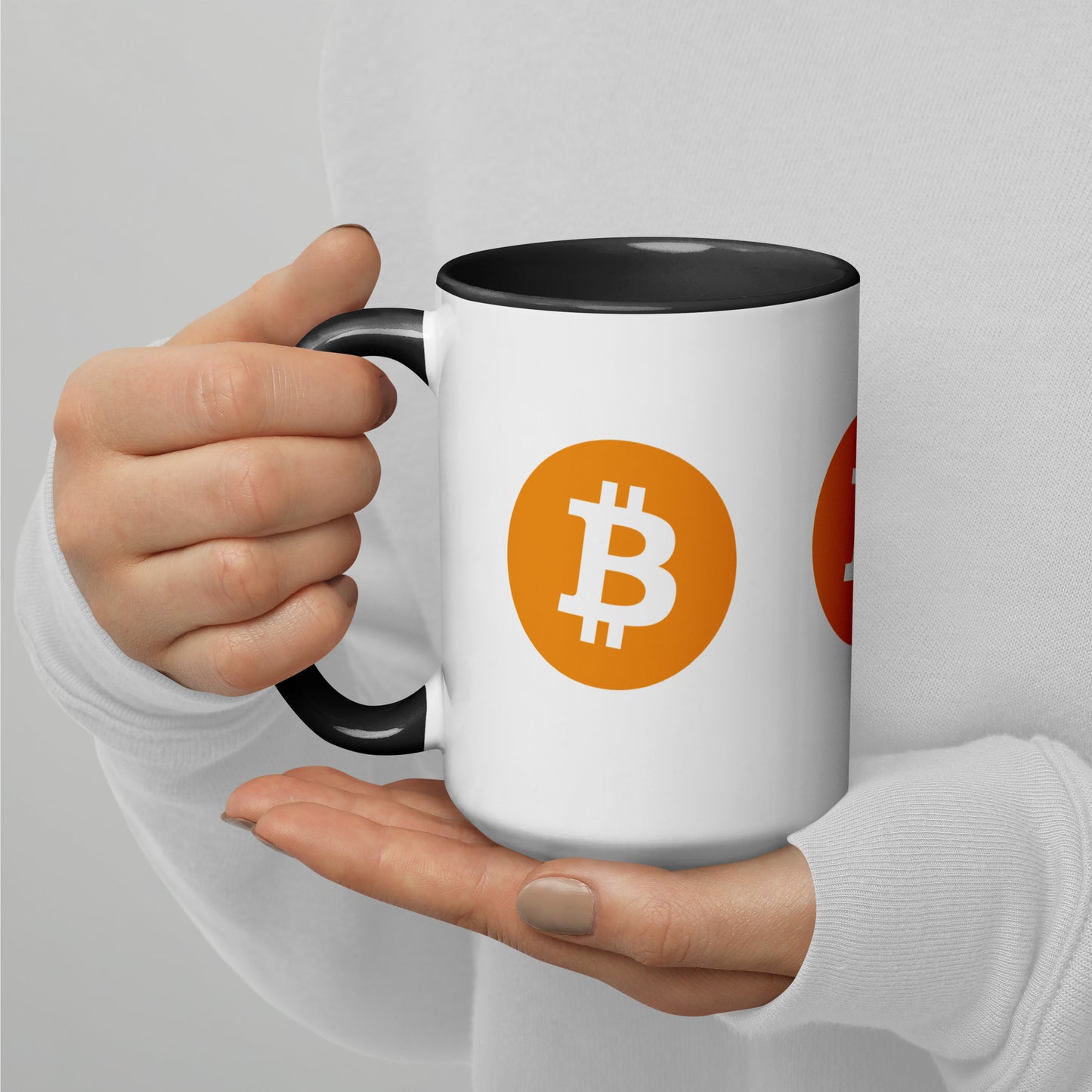 Bitcoin Tasse Schwarz oder Orange