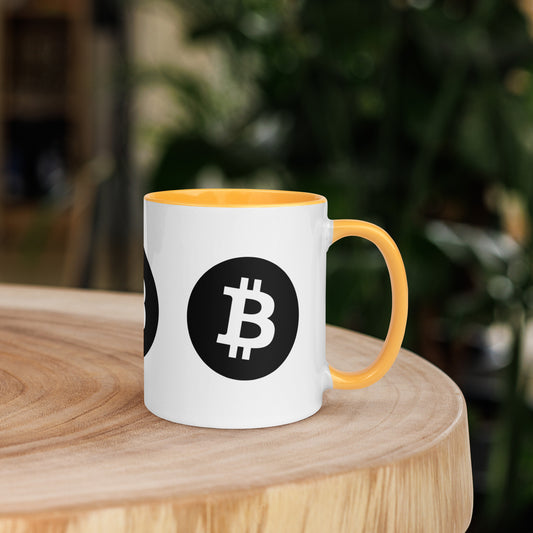 Bitcoin Tasse Schwarz oder Gelb