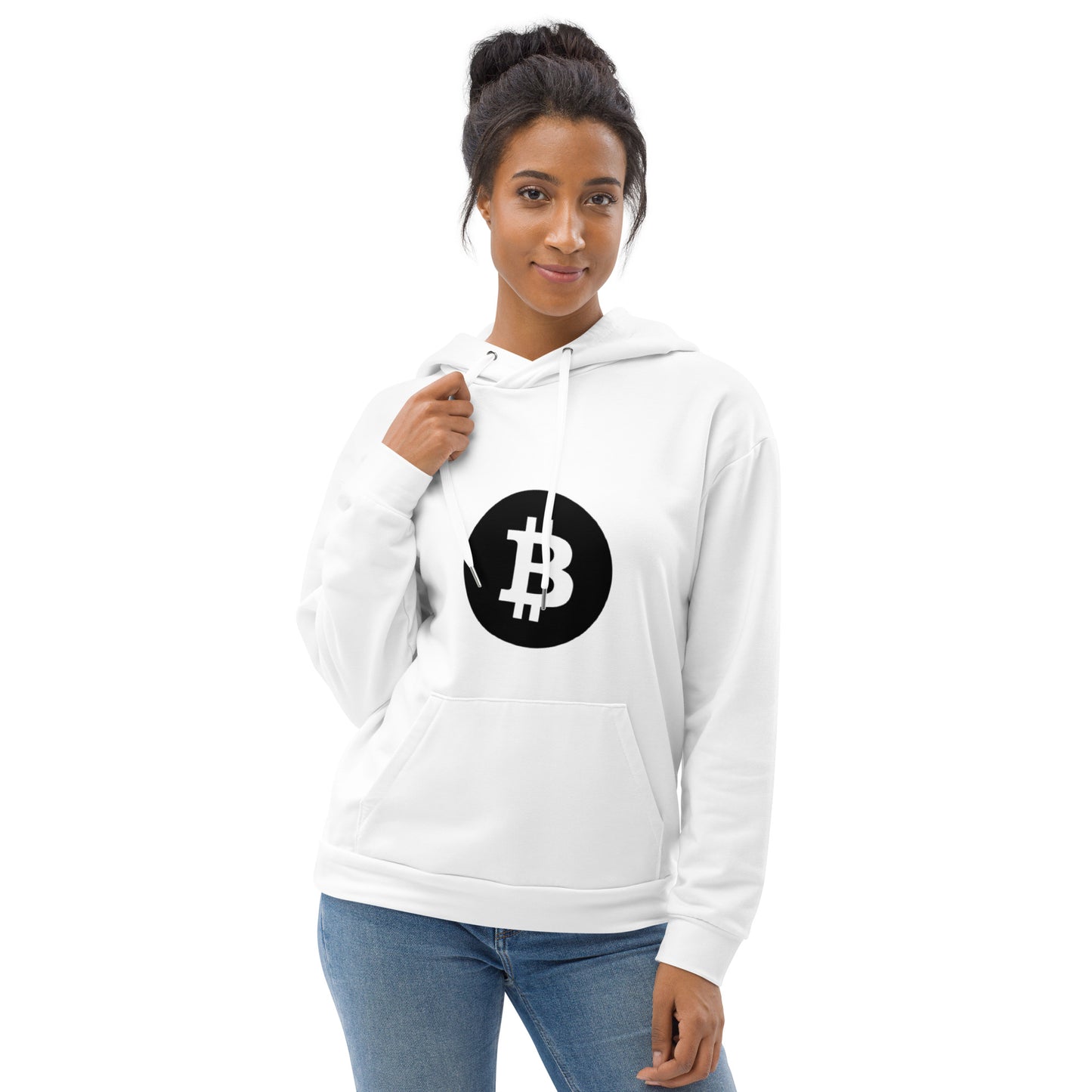 Damen Classic Bitcoin Hoodie Weiss