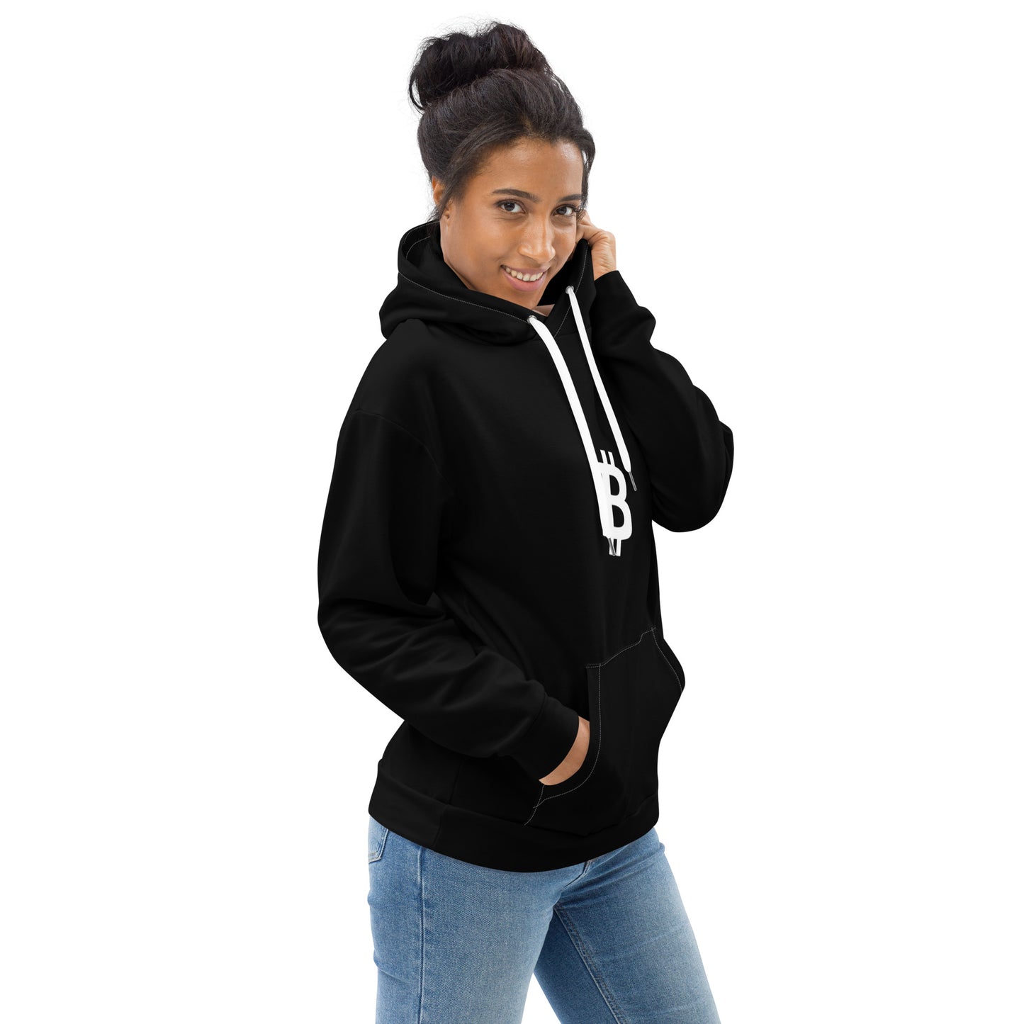 Damen Classic Bitcoin Hoodie Schwarz