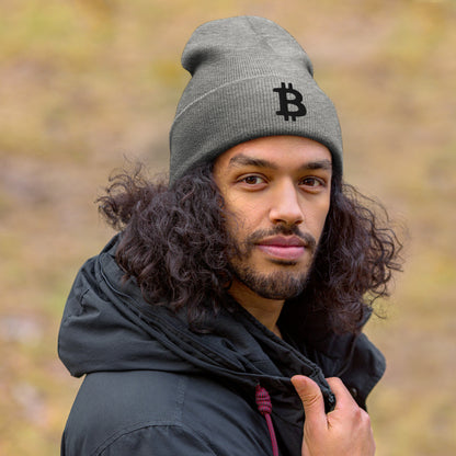 Herren Bitcoin Logo Beanie Schwarz