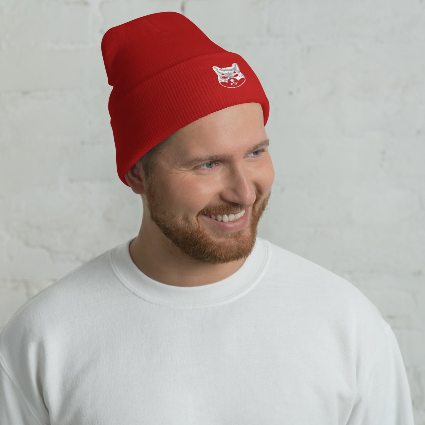 Herren Batman Shiba Inu Beanie Weiss