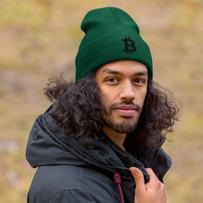 Herren Bitcoin Logo Beanie Schwarz