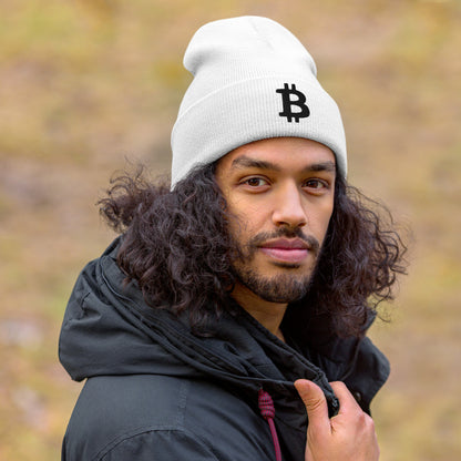Herren Bitcoin Logo Beanie Schwarz