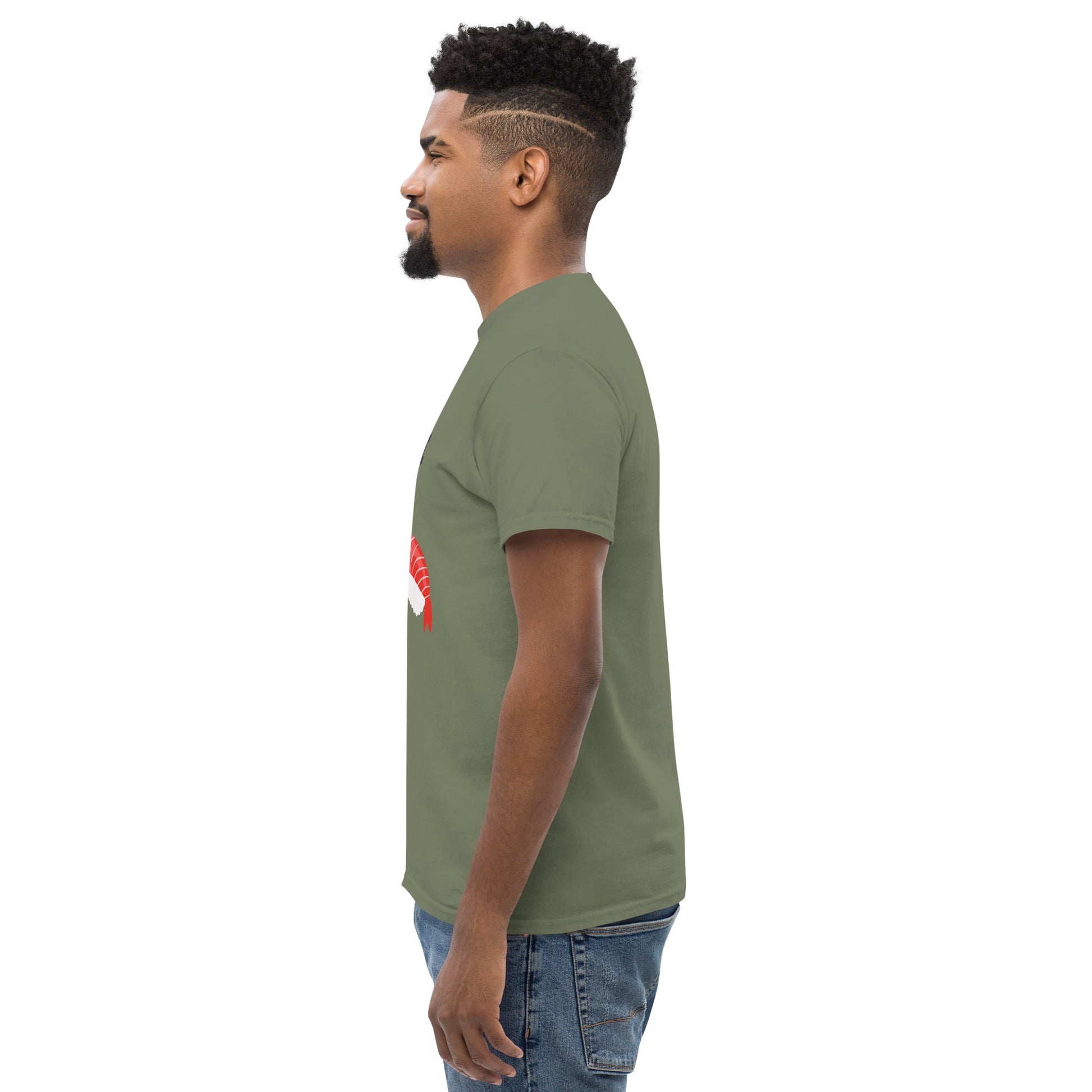 Herren Sushi Swap T-Shirt – millitärgrünes Krypto-Merch Shirt für Herren – AJHODL Fashion
