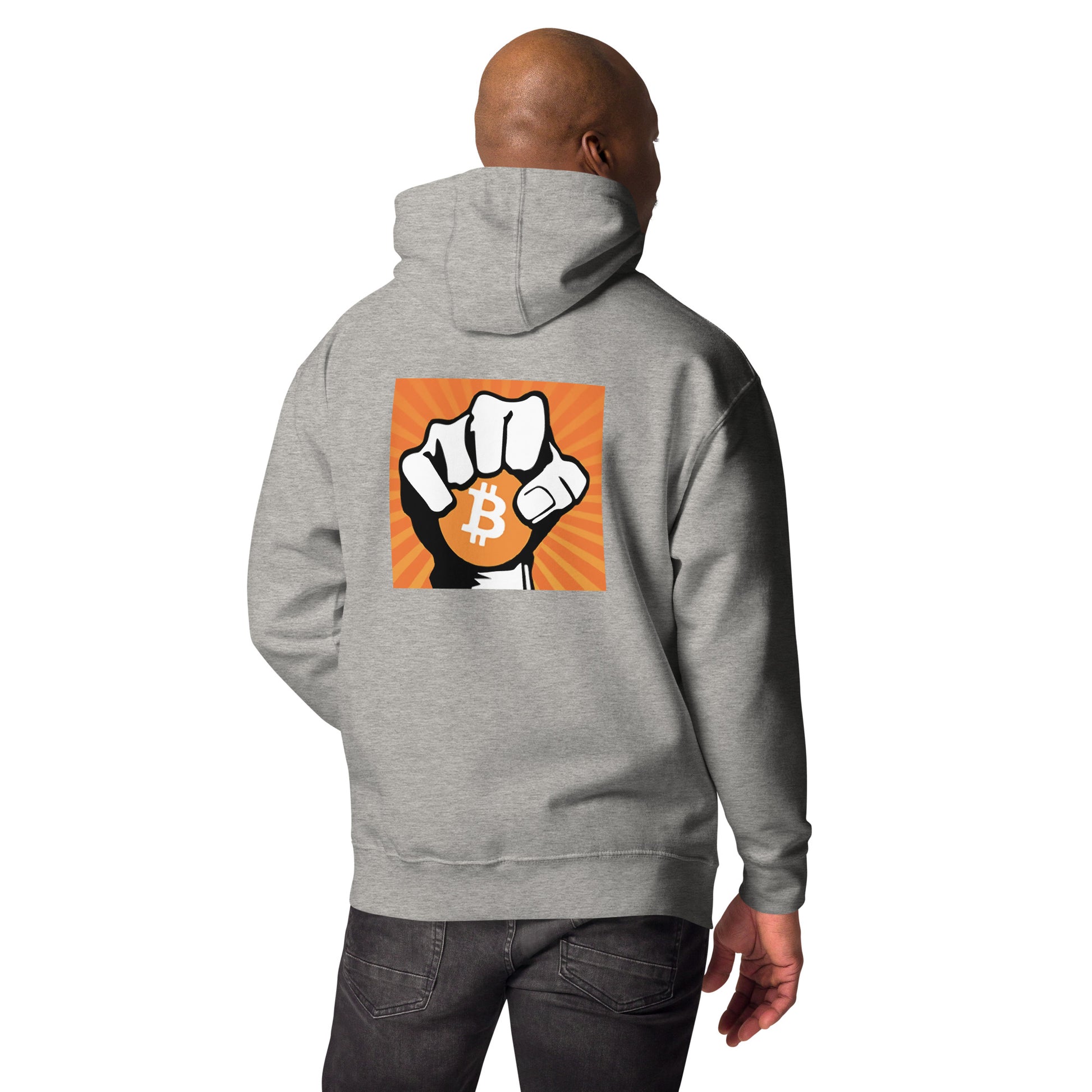 Herren Hoodie mit der Bitcoin Fist für Bitcoin-Maxis - AJHODL Fashion