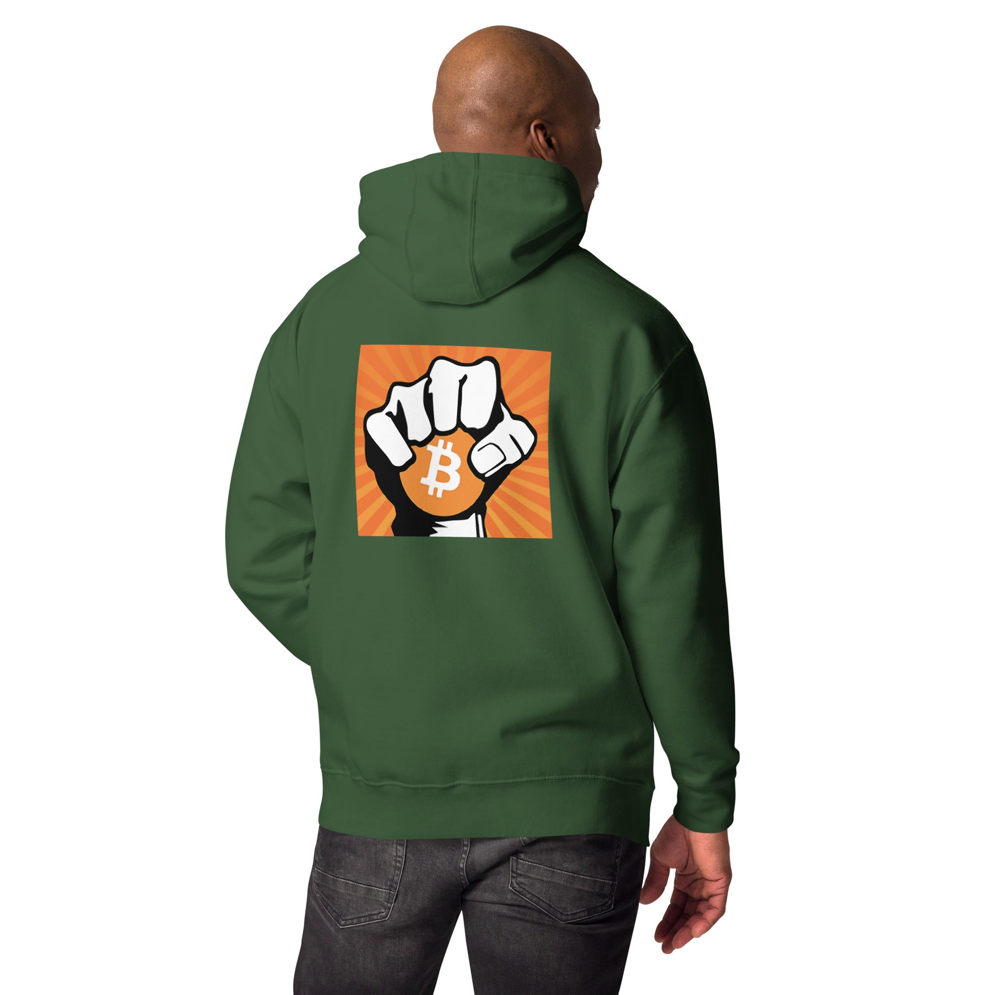 Herren Hoodie mit der Bitcoin Fist für Bitcoin-Maxis - AJHODL Fashion