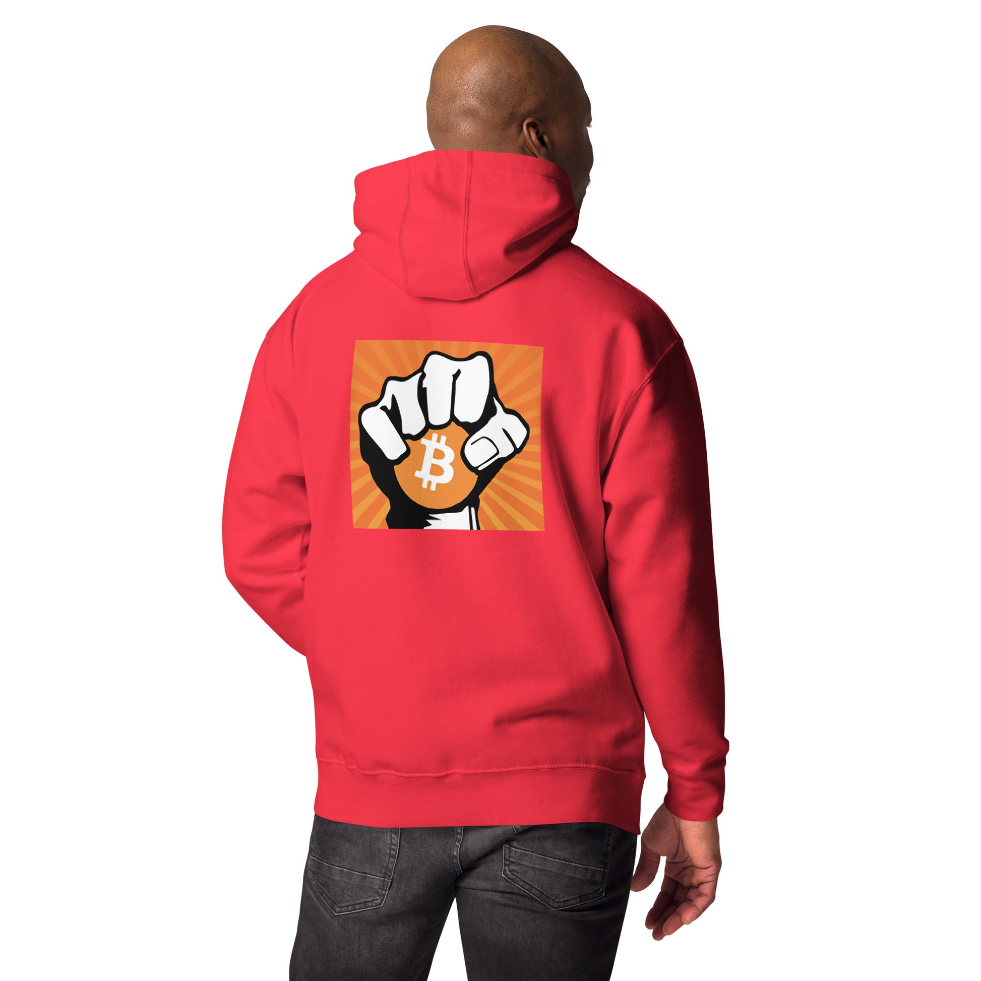 Herren Hoodie mit der Bitcoin Fist für Bitcoin-Maxis - AJHODL Fashion