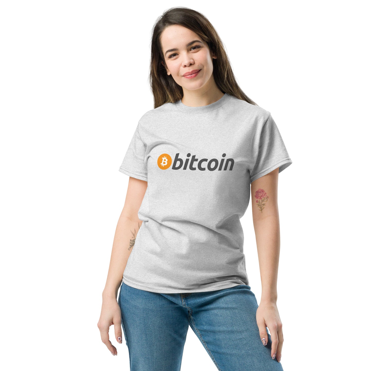 Damen Bitcoin Schriftzug T-Shirt