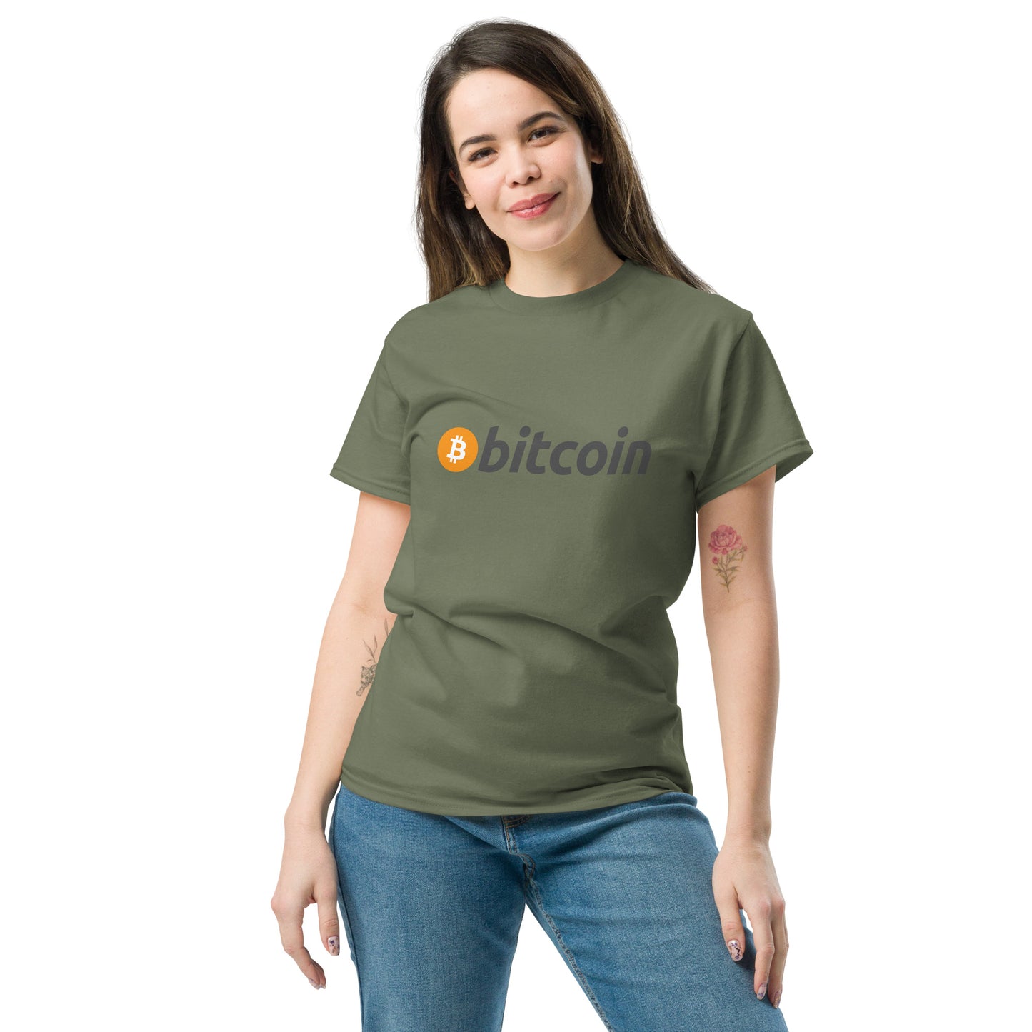 Damen Bitcoin Schriftzug T-Shirt