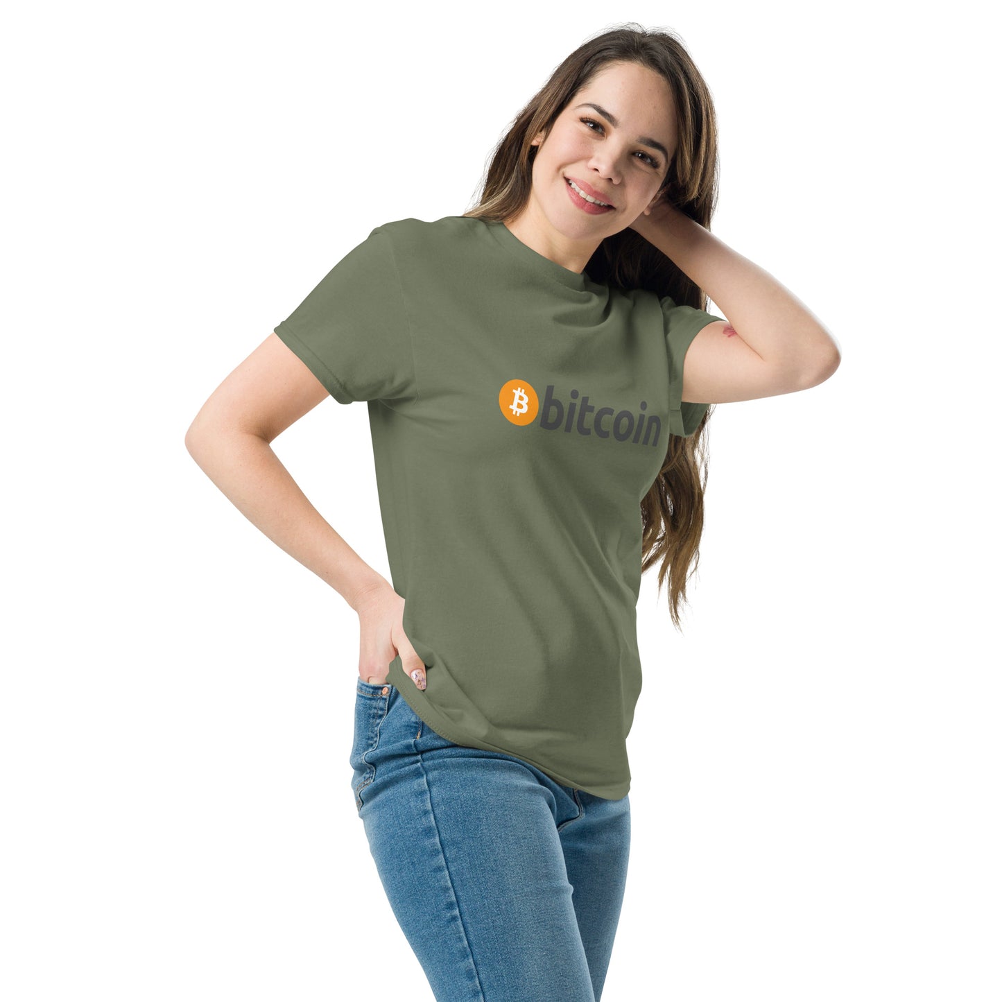 Damen Bitcoin Schriftzug T-Shirt