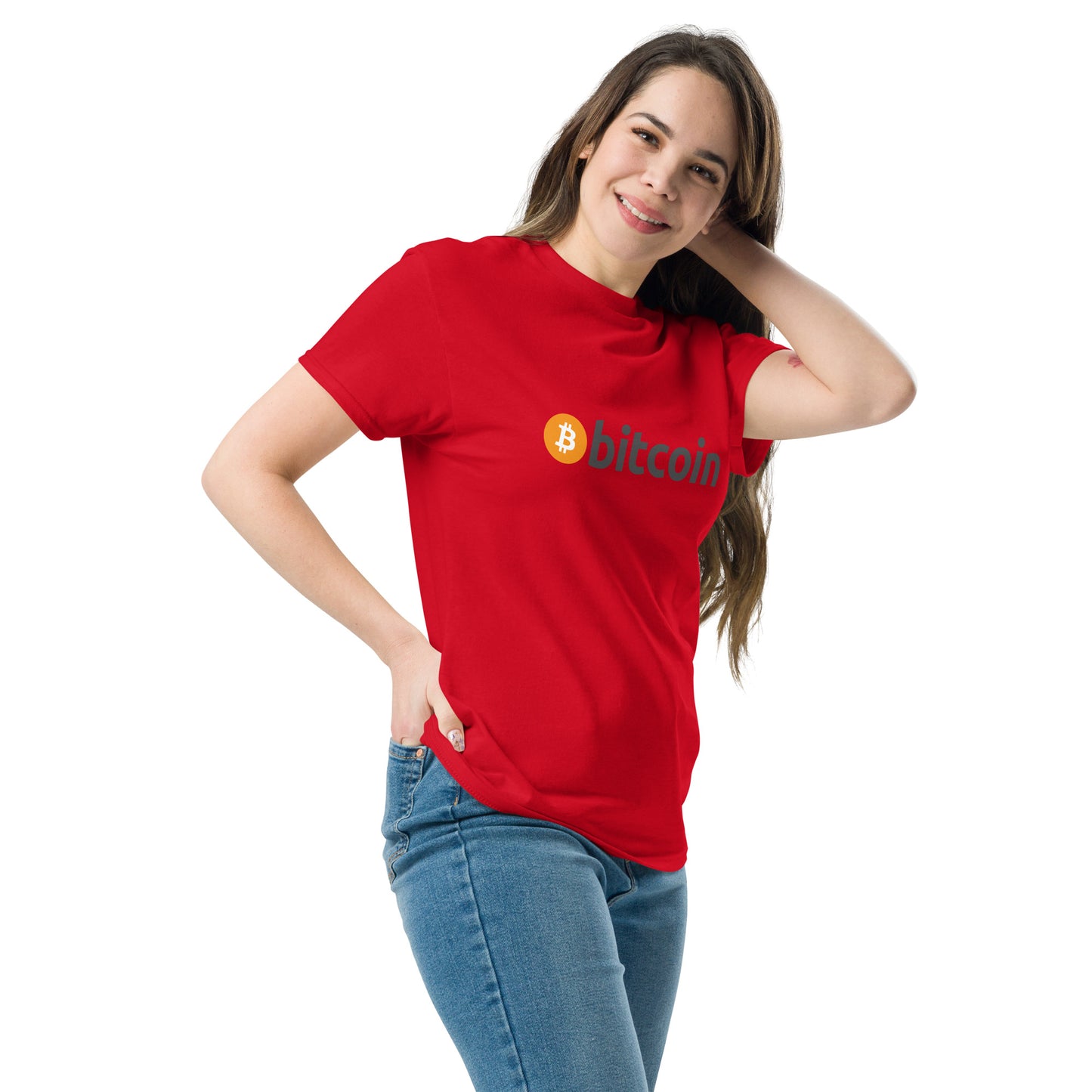 Damen Bitcoin Schriftzug T-Shirt