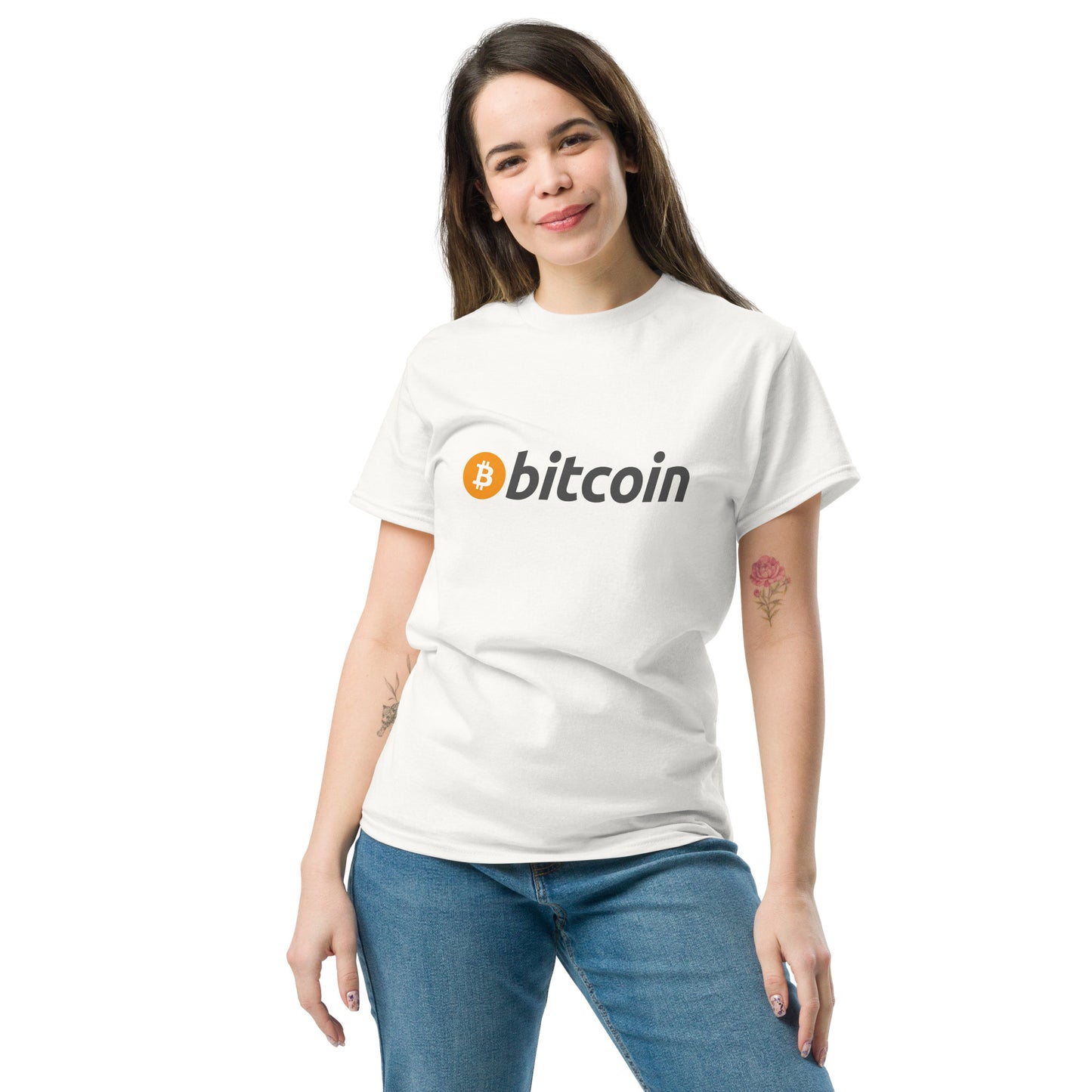 Damen Bitcoin Schriftzug T-Shirt