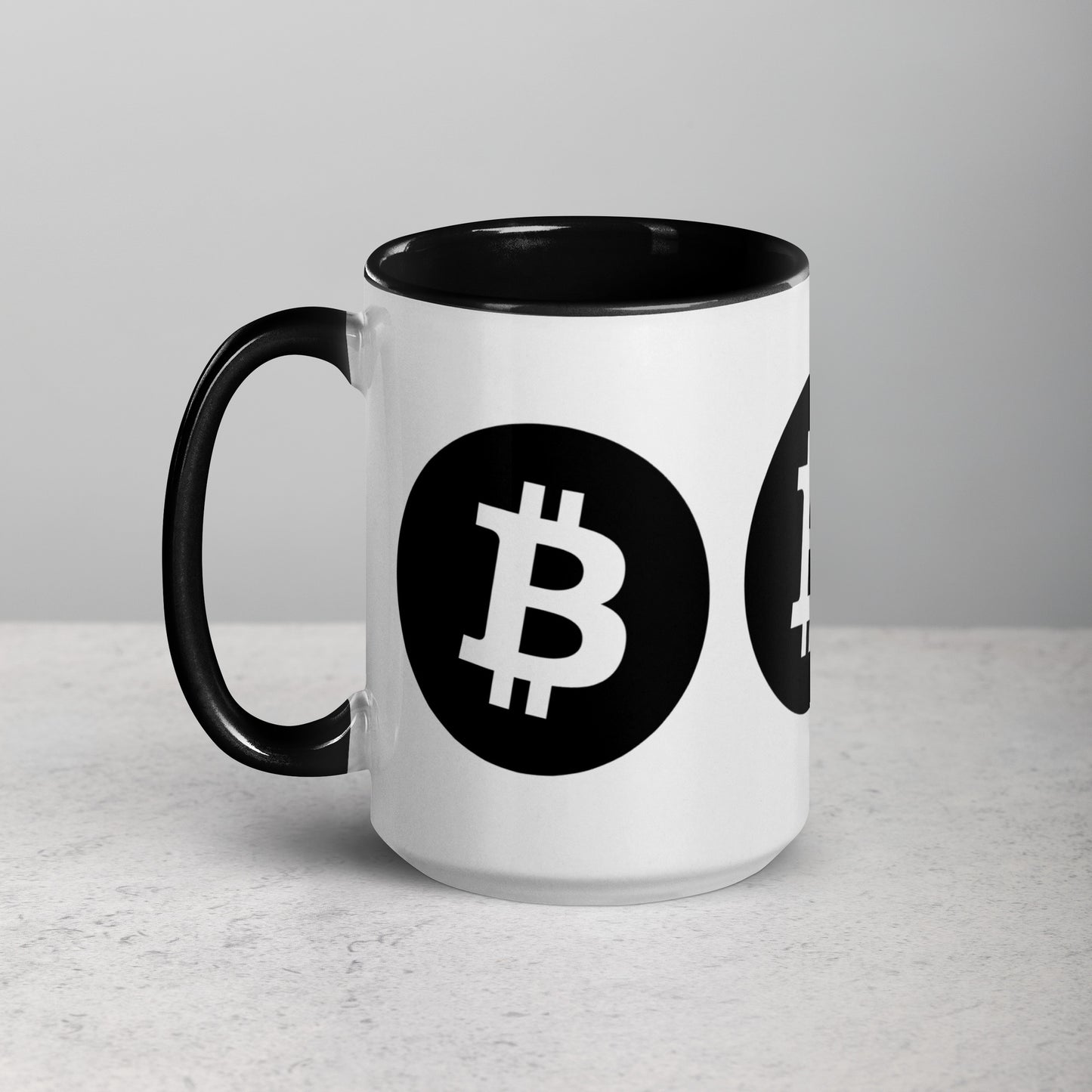 Bitcoin Tasse Schwarz oder Gelb